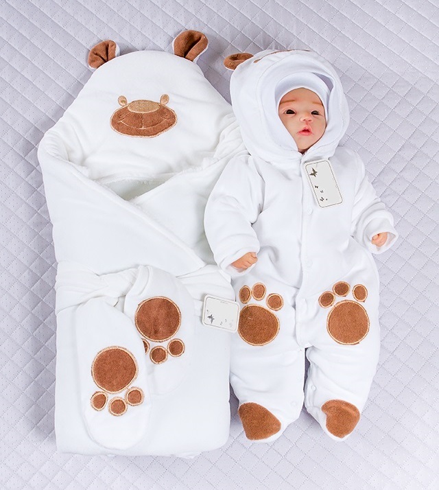 

Набор на выписку зимой Lari Little Bear 56 белый