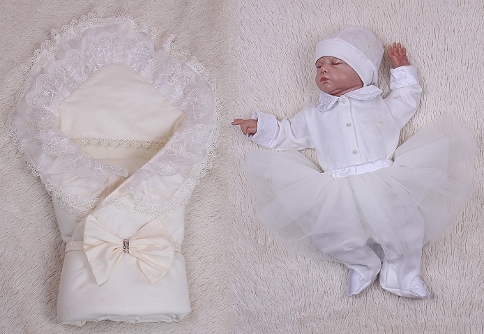 

Набор на выписку из роддома летний Brilliantbaby Мелания 56 айвори