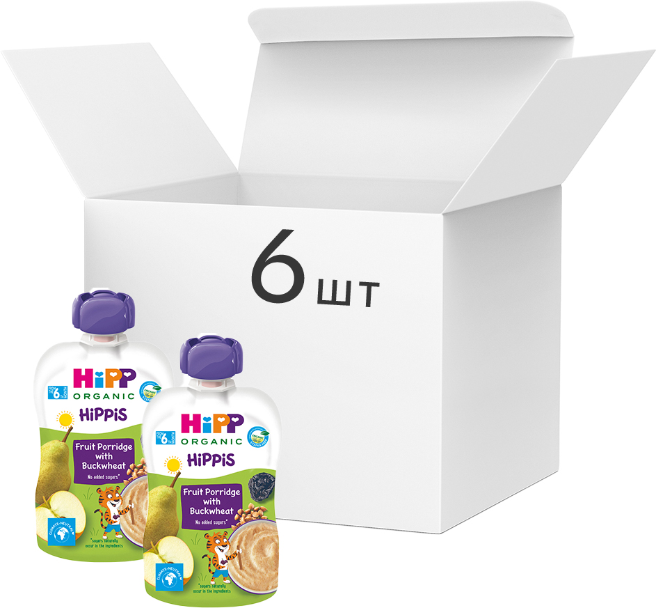 

Упаковка фруктового пюре HiPP Фруктовая каша гречневая 100 г x 6 шт (9062300438274)