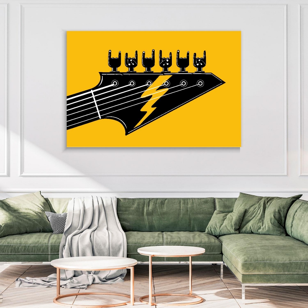 

Картина на холсте Музыка Guitar Lightning 45х60 см.