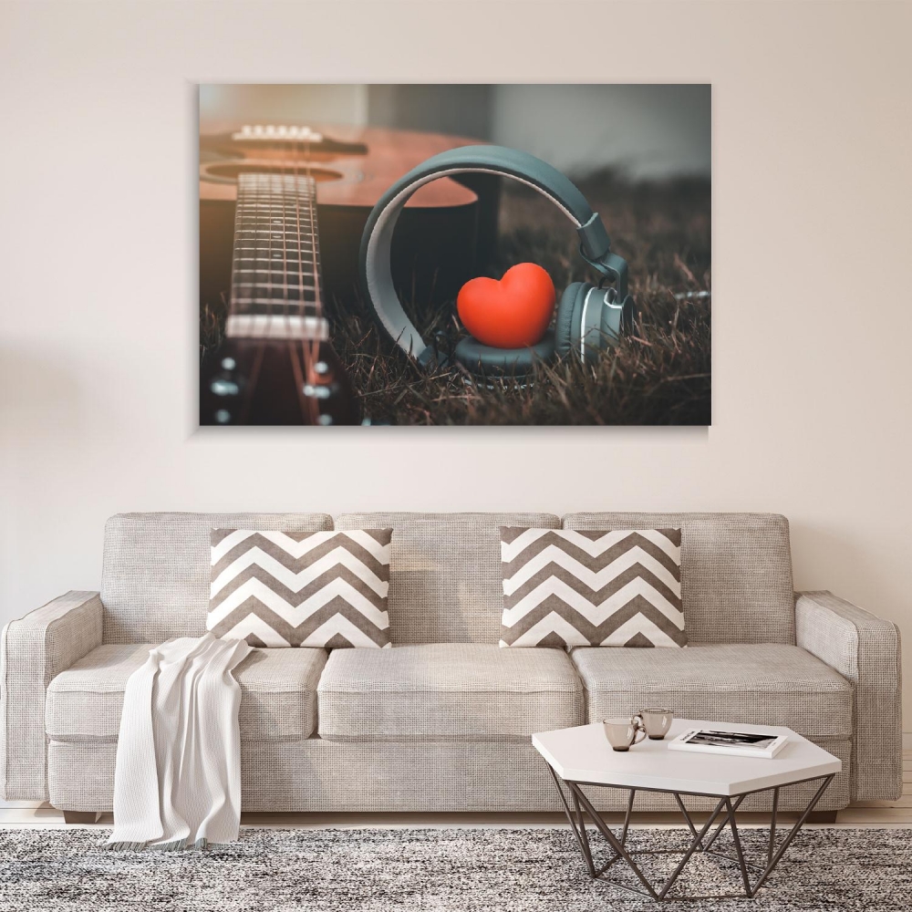 

Картина на холсте Музыка Red Heart And Headphones 75х100 см.