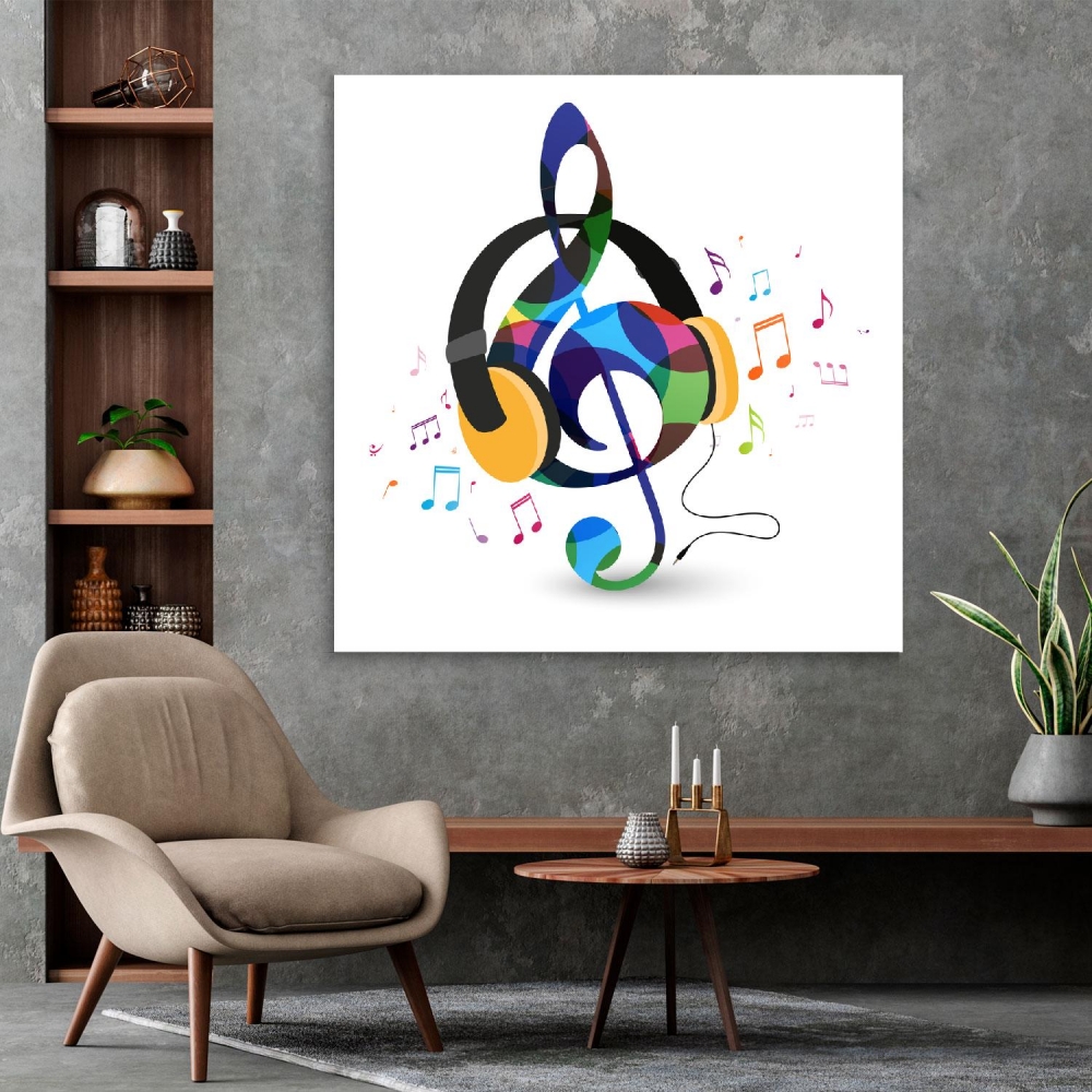 

Картина на холсте Музыка Colorful Music Notes 100х100 см.