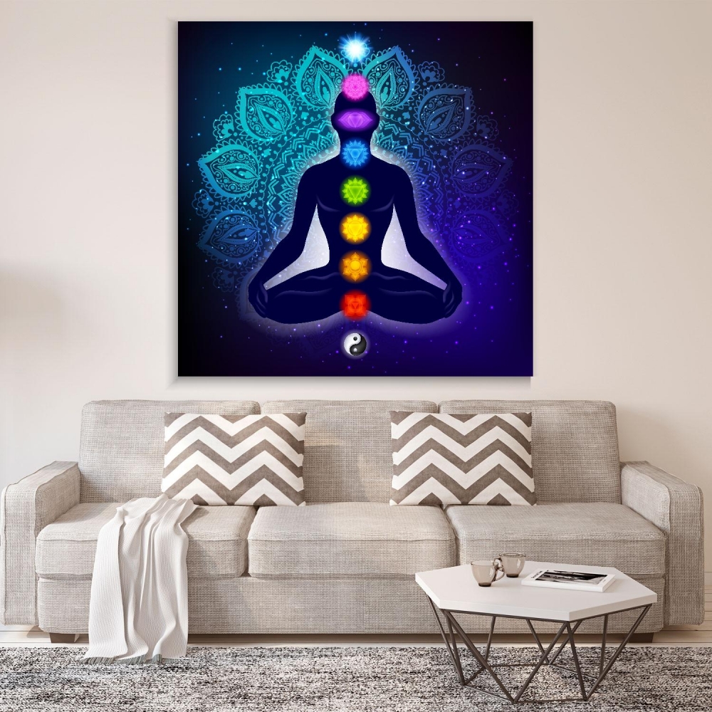 

Картина на холсте Йога и медитация Nine Chakras And Mandala 80х80 см.