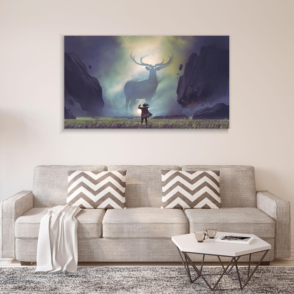 

Картина на холсте Мистика и фантастика Deer In A Mysterious Valley 60х120 см.