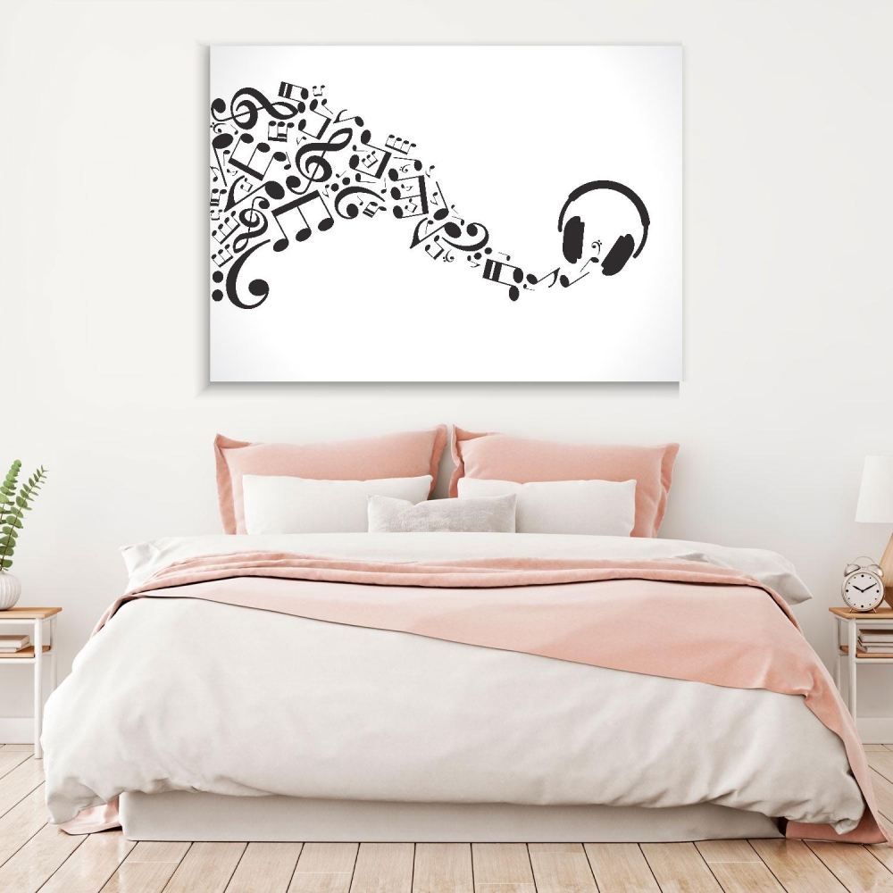 

Картина на холсте Музыка Headphones And Musical Notes 75х100 см.