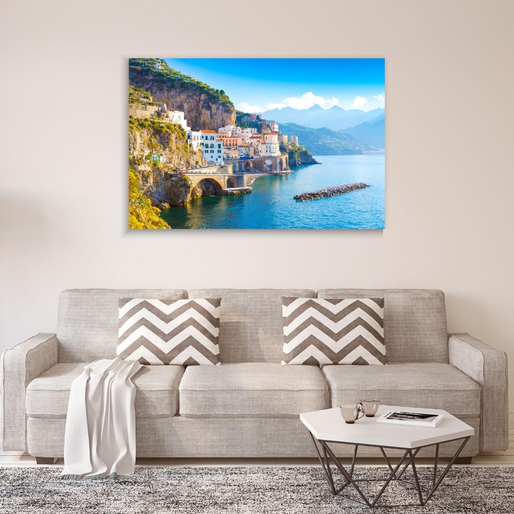 

Картина на холсте Архитектура Morning View Amalfi Cityscape 75х100 см.