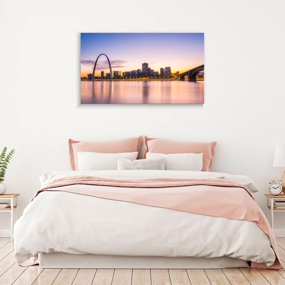 

Картина на холсте Архитектура St Louis Skysline Sunset 50х100 см.