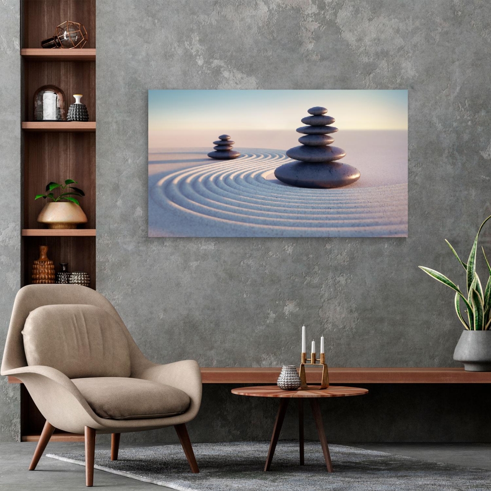 

Картина на холсте Йога и медитация Japanese Zen Garden 40х80 см.