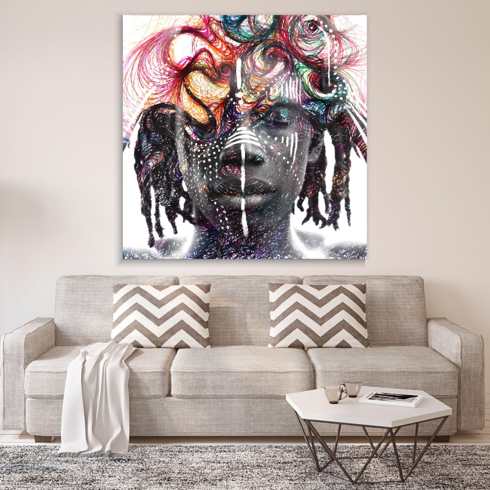 

Картина на холсте Psy Art African Man With Traditional Face Paint 60х60 см.
