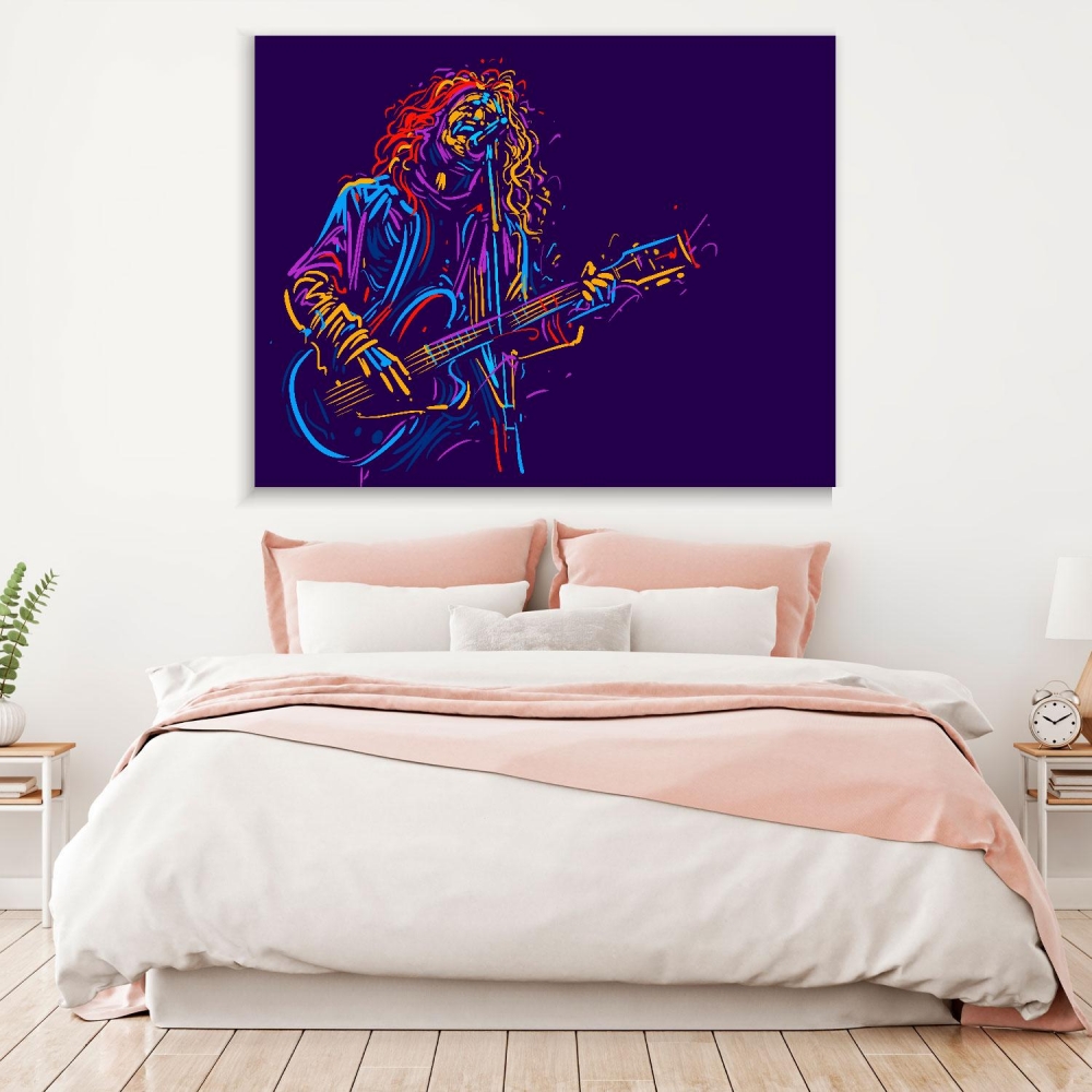

Картина на холсте Музыка Musician With Guitar 110х150 см.