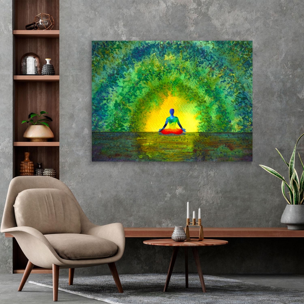 

Картина на холсте Йога и медитация Green Human Chakra 45х60 см.