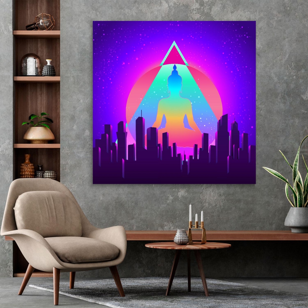 

Картина на холсте Psy Art Сolorful Yoga Silhouette 90х90 см.