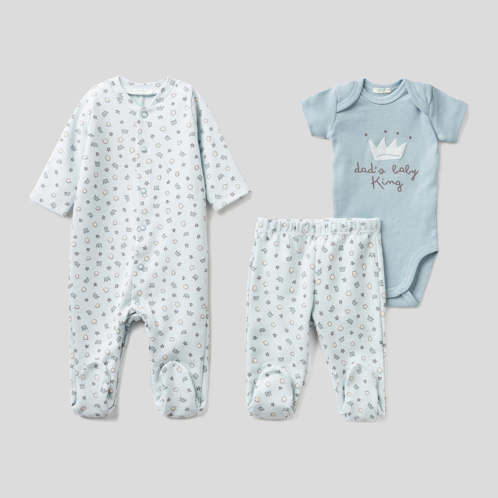 

Комплект (человечек + боди + ползунки) United Colors of Benetton 35QV0T226-68V 68 см