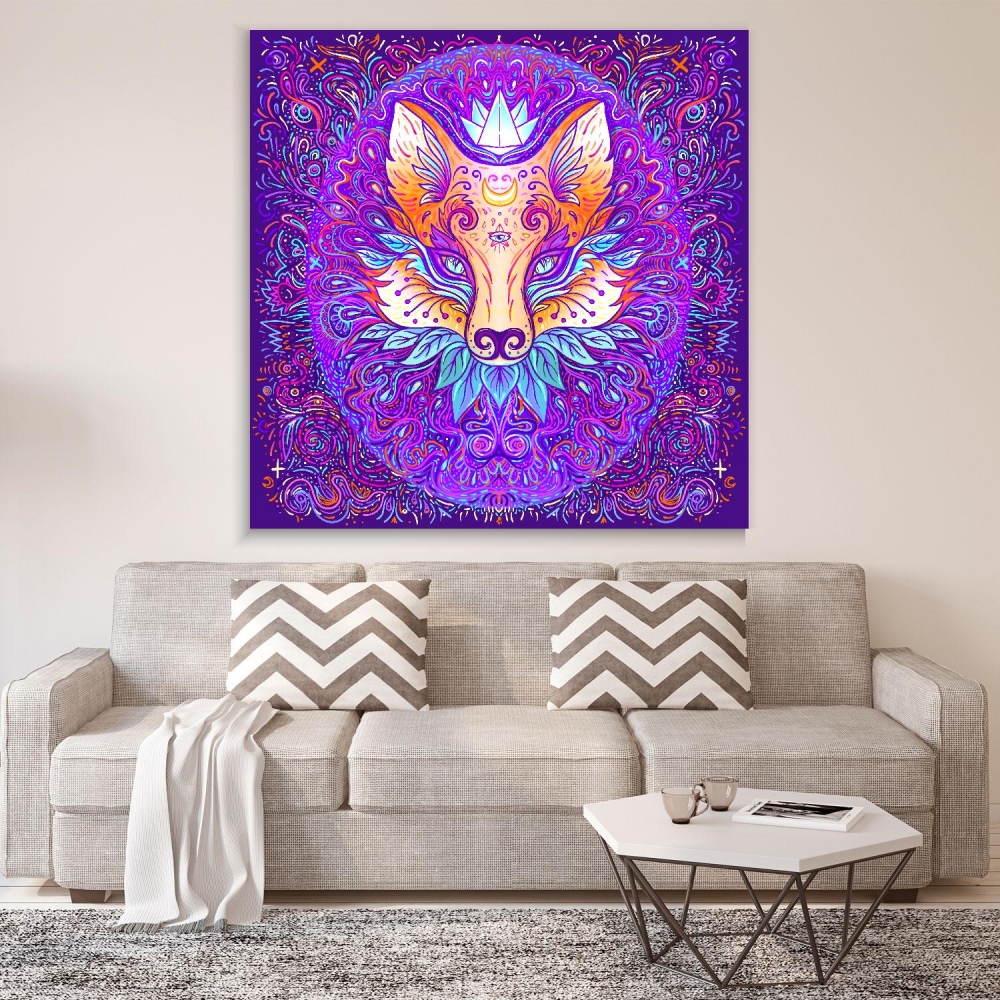 

Картина на холсте Psy Art Cute Fox Face Psychedelic 90х120 см.