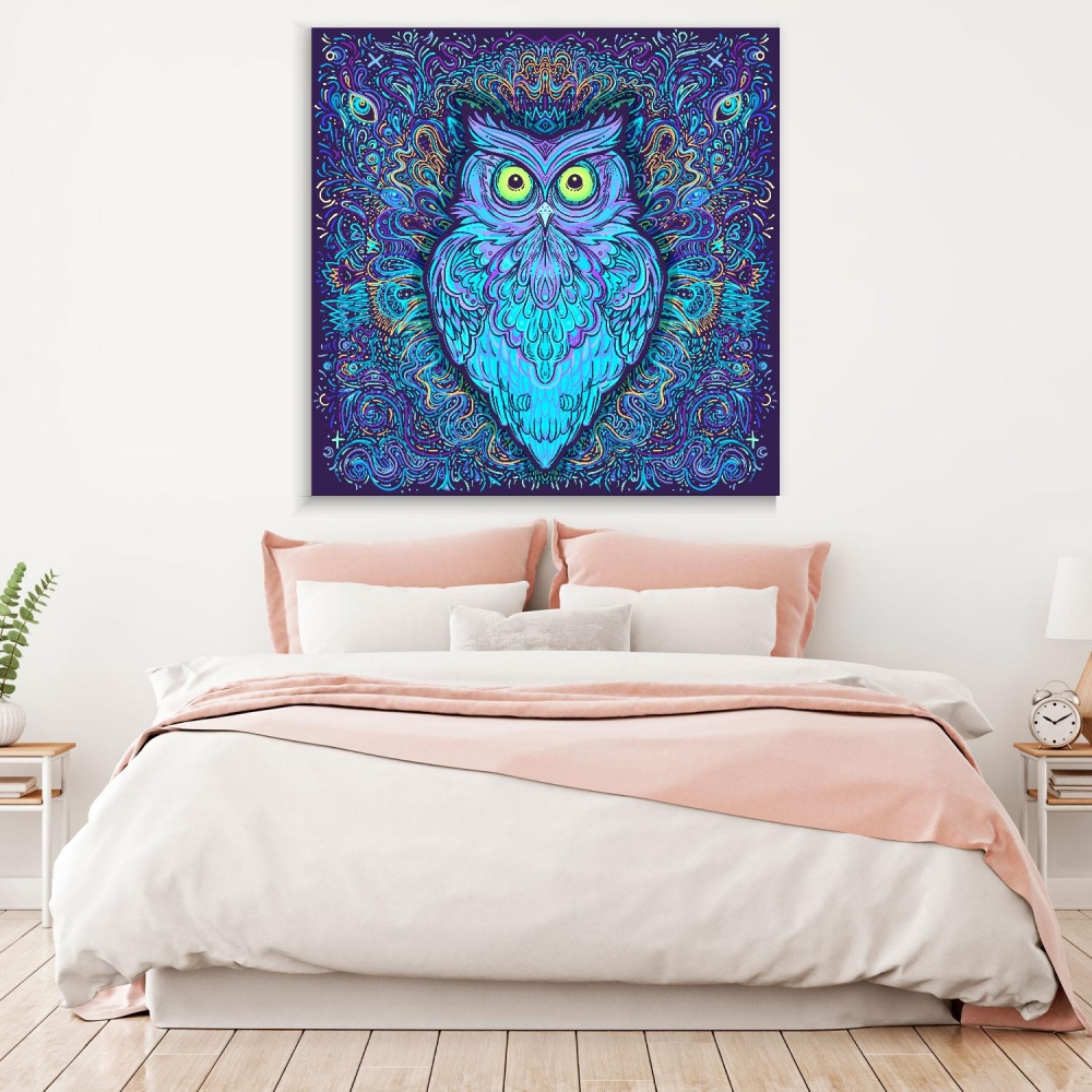 

Картина на холсте Psy Art Cute Abstract Owl Psychedelic 110х150 см.