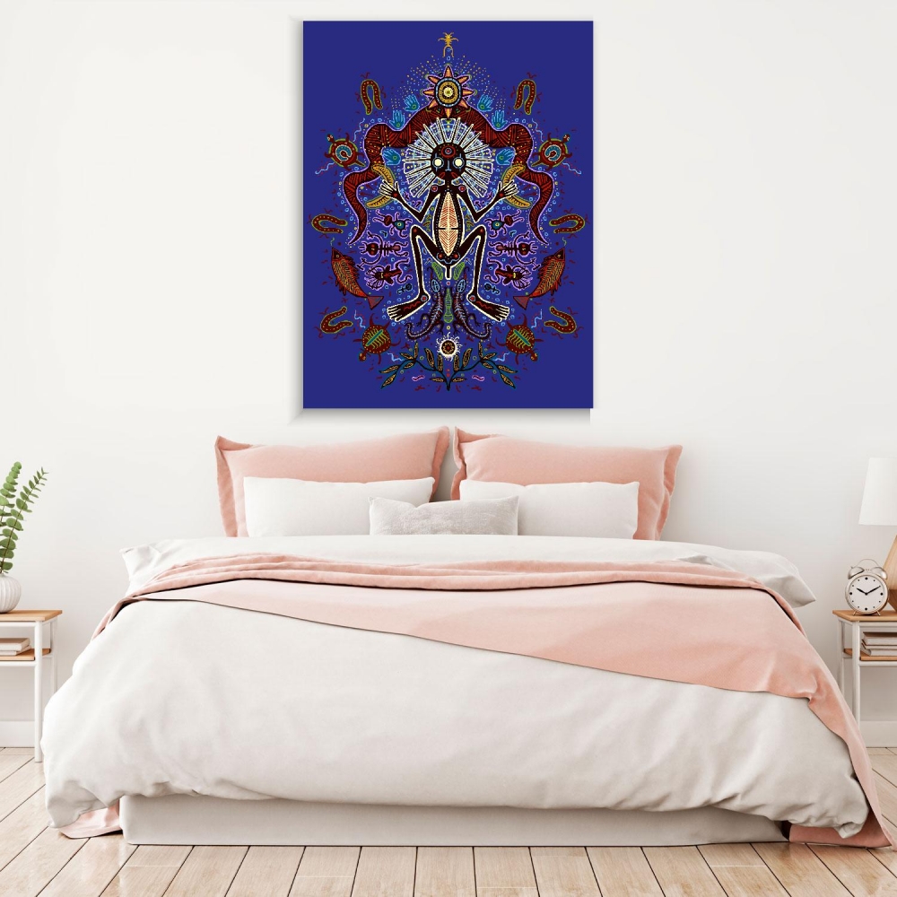 

Картина на холсте Psy Art Shaman People And Animals In Aboriginal Style 50х100 см.