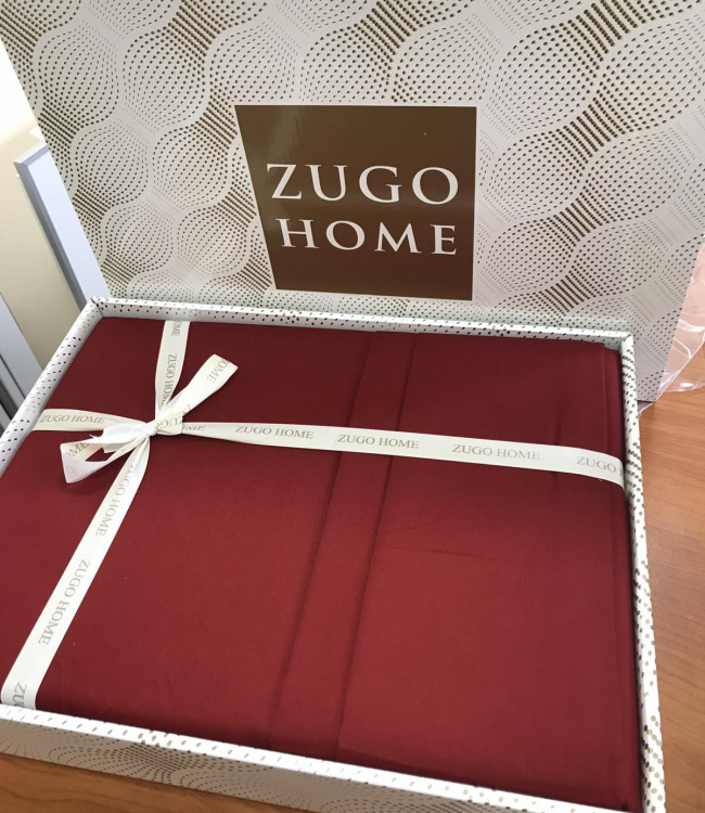

Комплект постельного белья Zugo Home семейный сатин Bordeaux бордовый арт.8680656637762