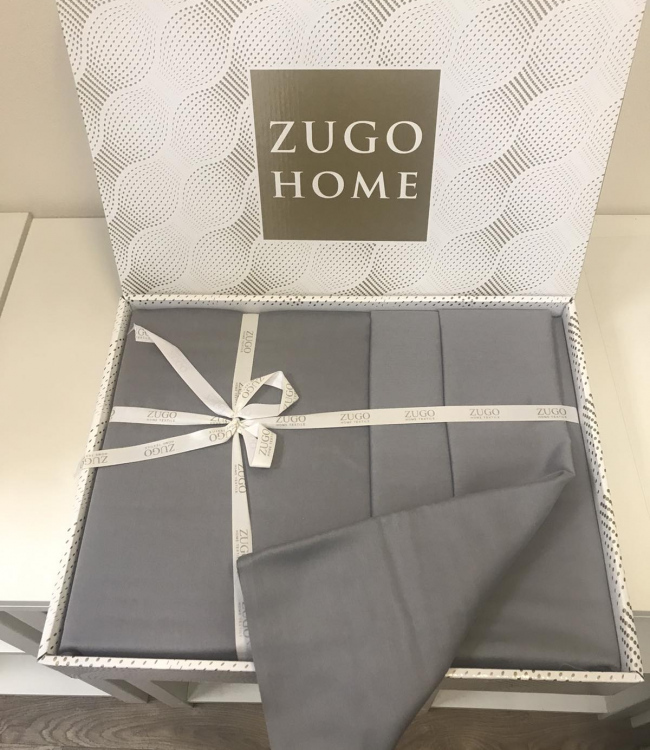 

Комплект постельного белья Zugo Home семейный сатин Silver серый арт.8680656664447