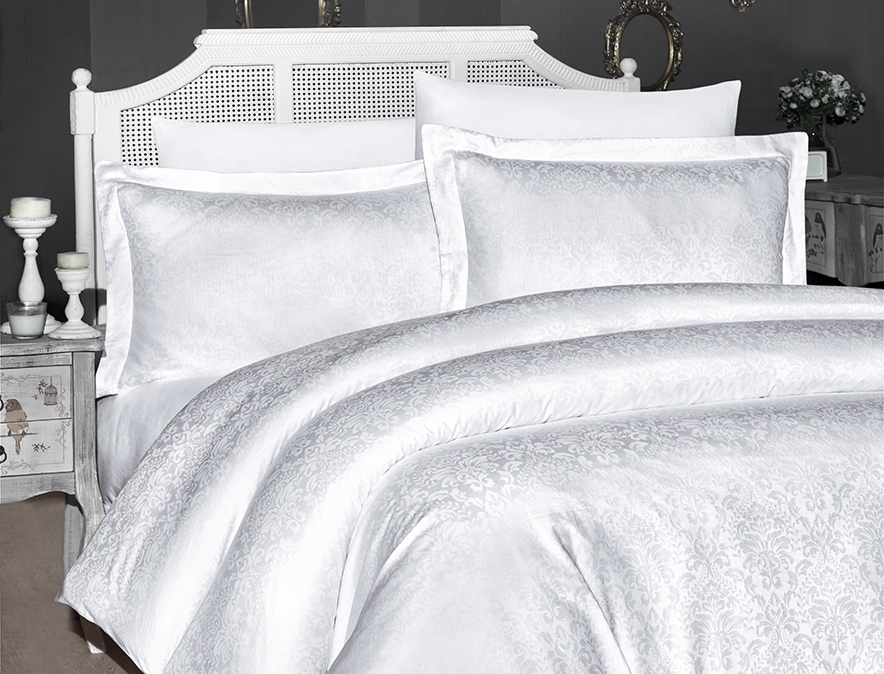 

Комплект постельного белья First Choice Satin Jacquard Cotton Евро сатин-жаккард арт.Misra Beyaz