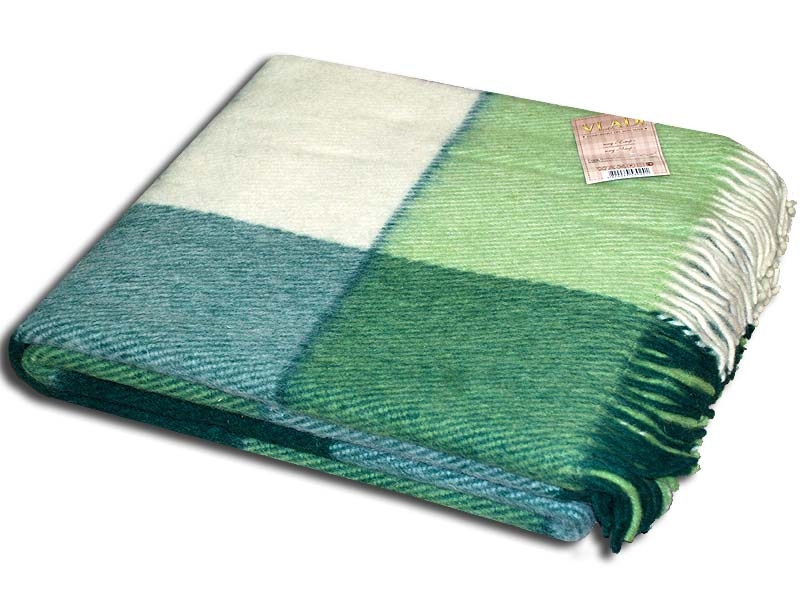 

Плед Vladi Эльф Евро 200*220 см шерстяной 01/LIAM бел-салат-т.зел