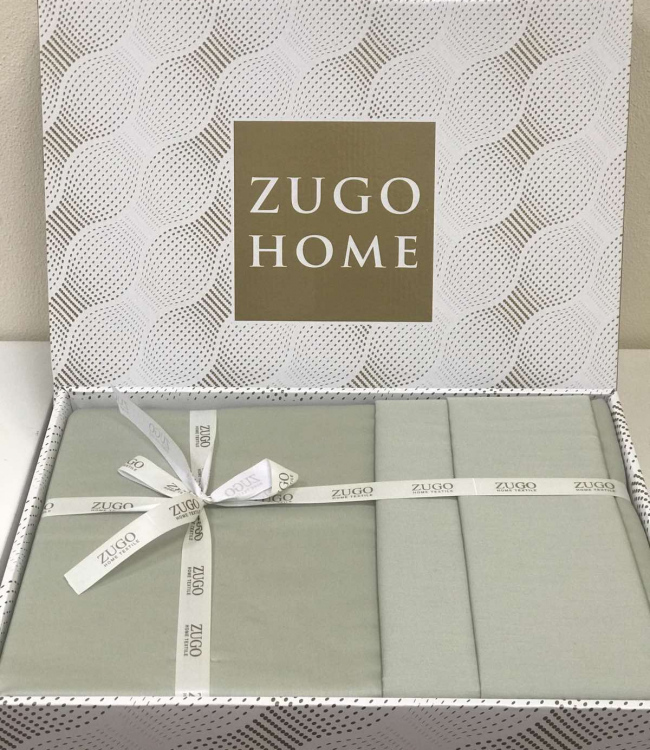 

Комплект постельного белья Zugo Home семейный сатин Light Green зеленый арт.8680656658842
