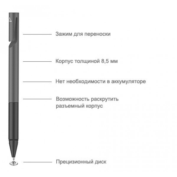 

Стилус универсальный для телефона, планшета Adonit Mini 4 Androis / iOS, серый