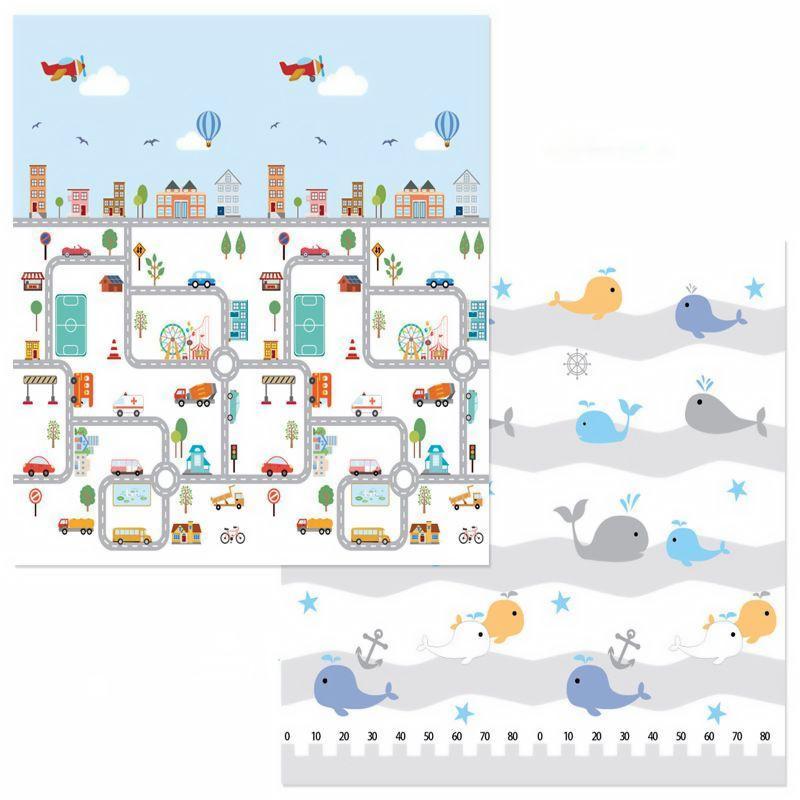 

Детский игровой двухсторонний коврик "ГОРОД" 200х180 см Sticker Wall (К-032)
