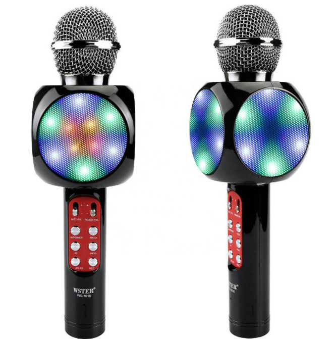 

Беспроводной вокальный караоке микрофон, радиомикрофон ,колонка bluetooth WS-1816 черный