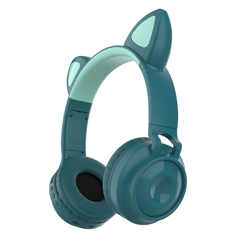 

Беспроводные MP3 Наушники с Ушками с подсветкой + FM-Радио + MicroSD с микрофоном Cat Ear ZW-028 Темно-Зеленый