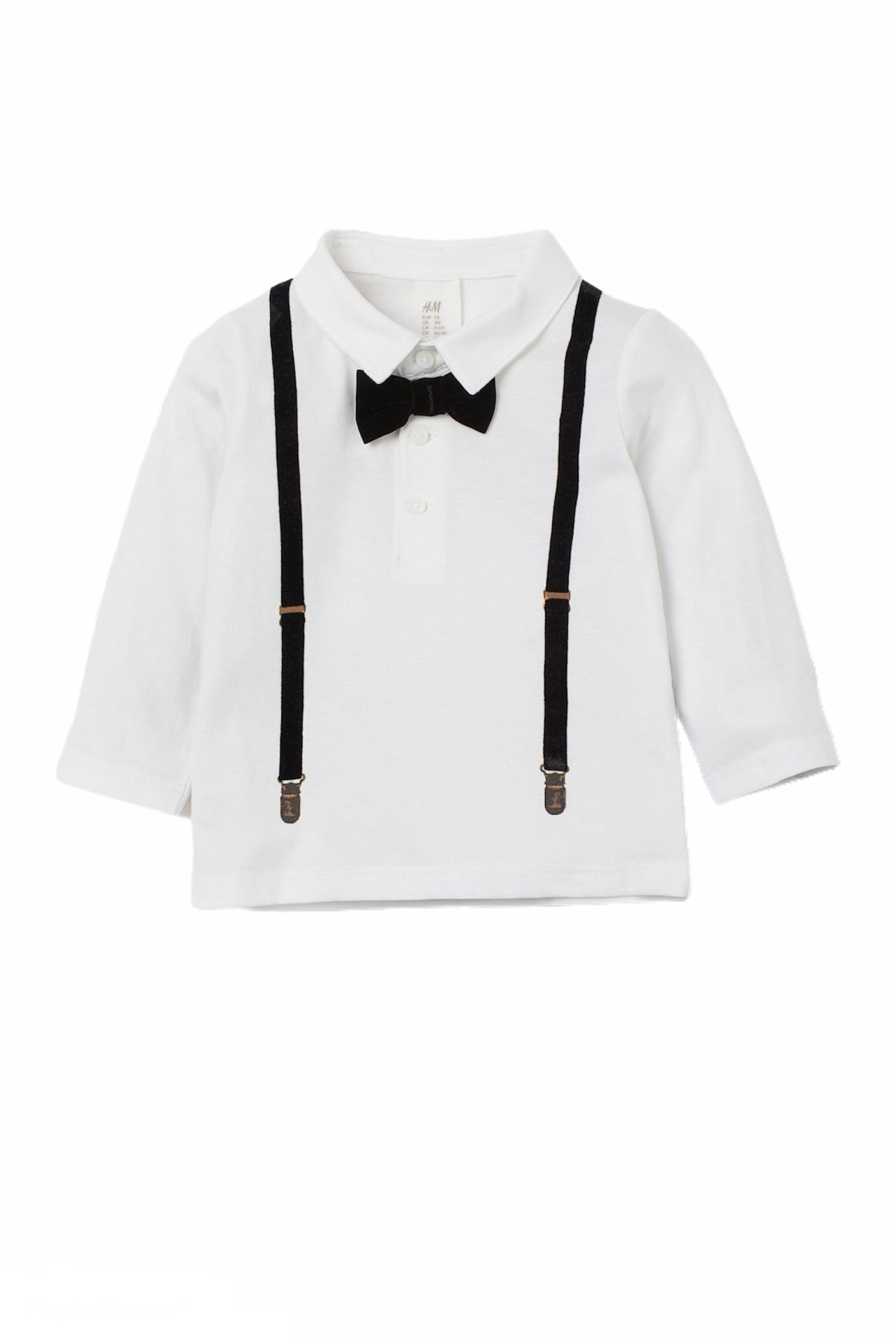 

Лонгслив H&M 74 Белый 0780300_бел.черн.галстук