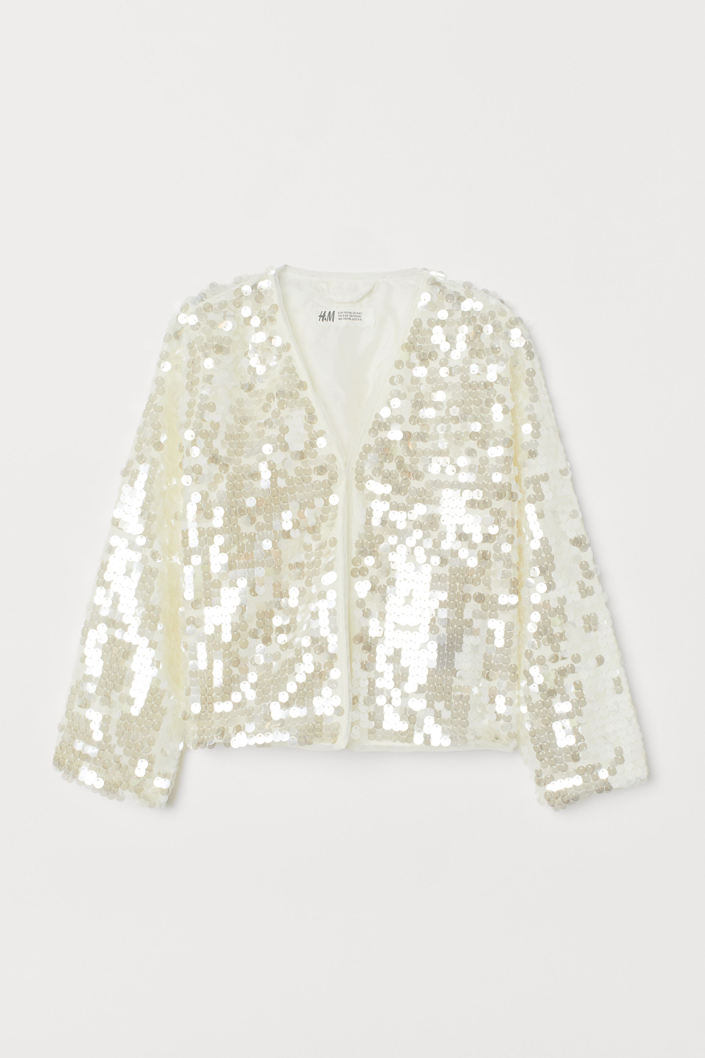 

Жакет H&M 110/116 Белый 0792533_паетки