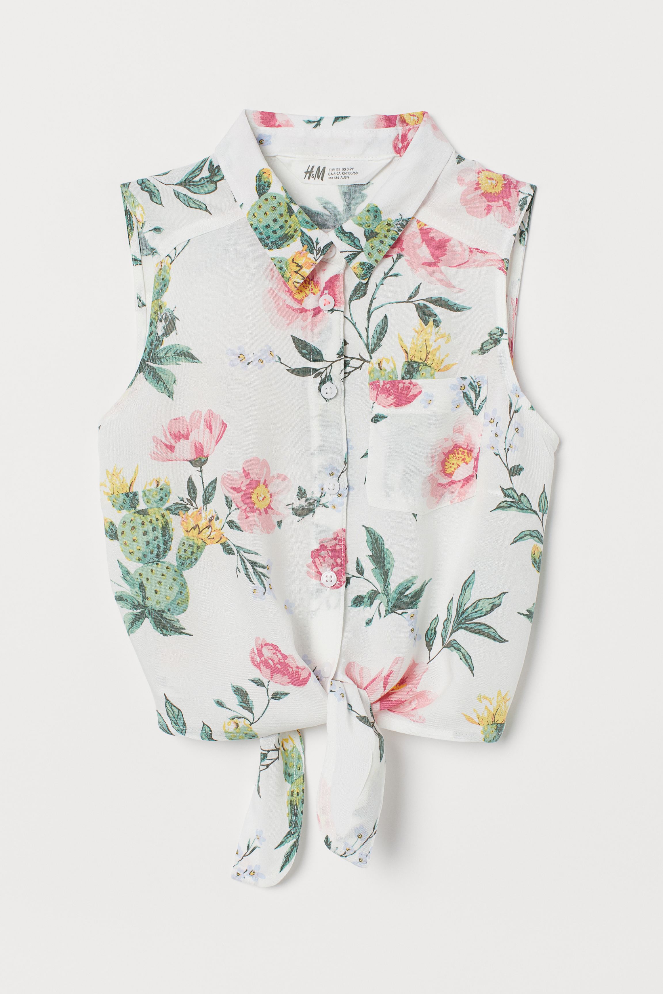 

Блуза H&M 170 Белый 0693602_какт.цветы