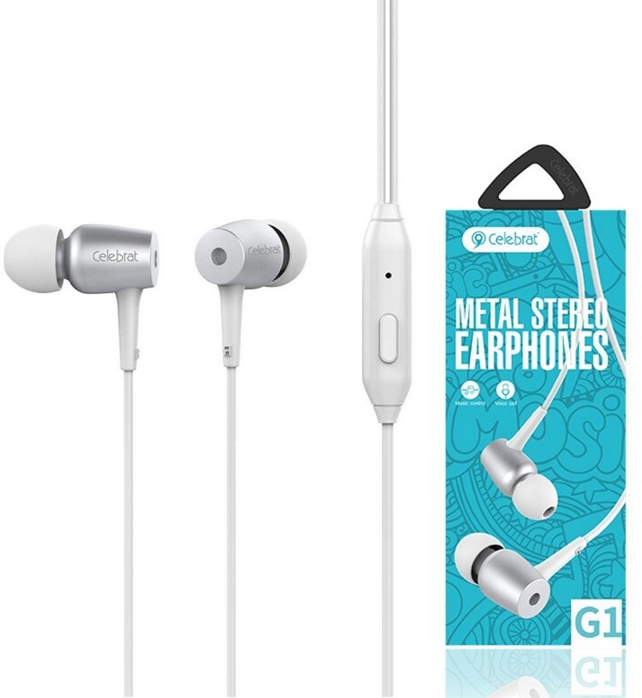 

Наушники с микрофоном Celebrat G1 — White (Белый)