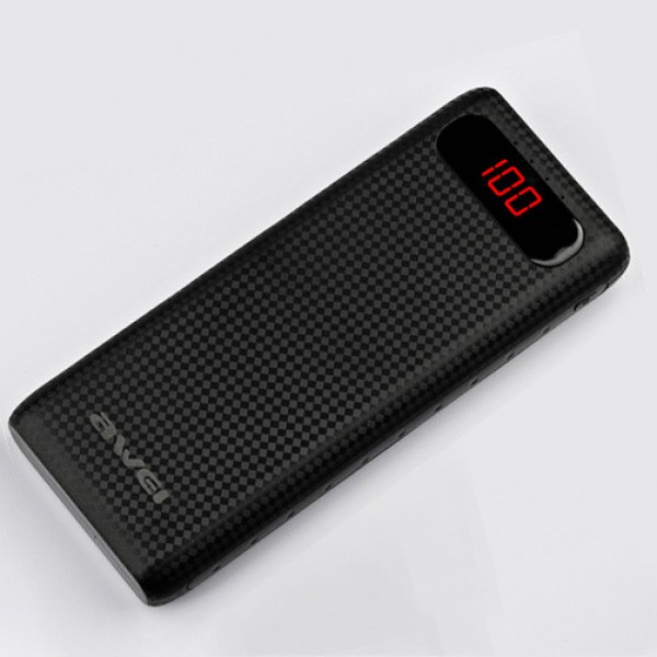 

Power Bank AWEI 20000 mAh P70K внешний аккумулятор с LCD-дисплеем
