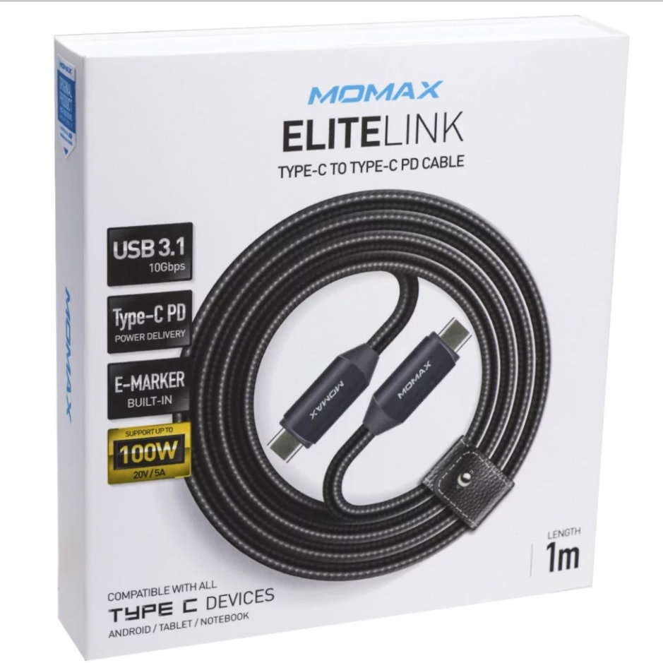 

Кабель Momax Type C USB 3.1 Cable (1m) — Black(Чёрный)