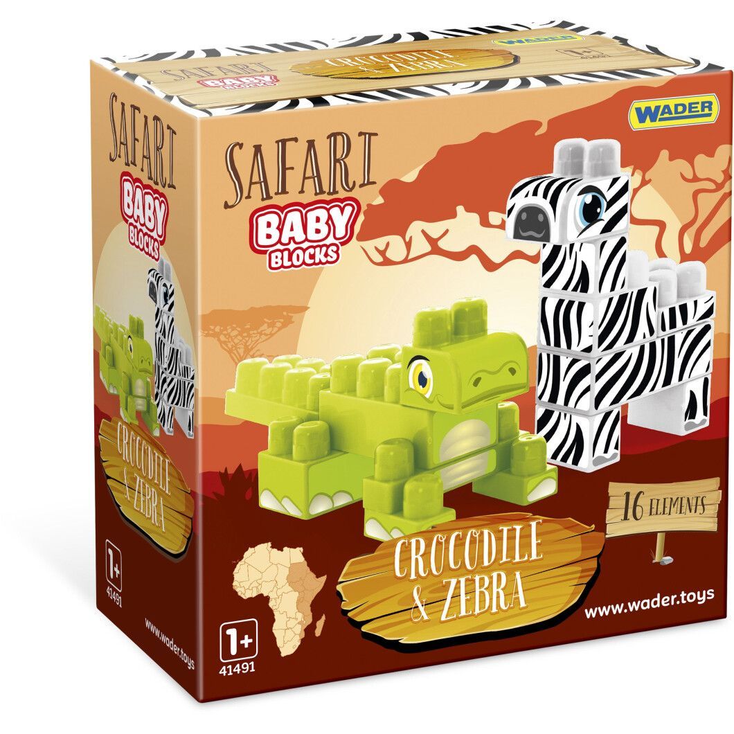 

Конструктор Baby Blocks Крокодил и Зебра Wader (41501) (168044)