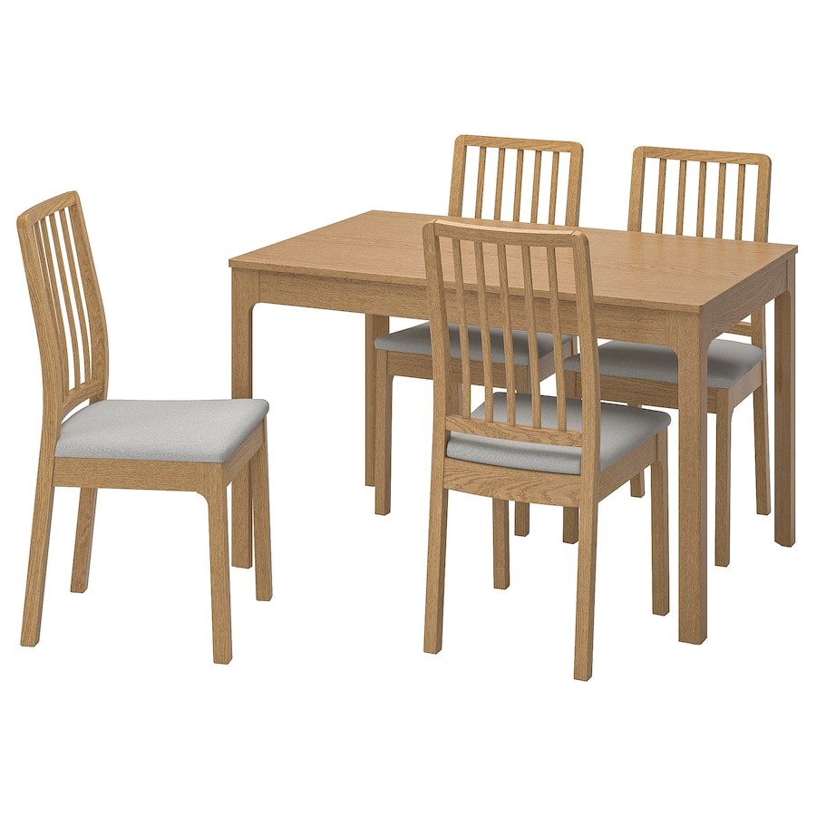 

Стіл і 4 стільці IKEA EKEDALEN / EKEDALEN 120/180 см дуб/сірий (792.968.62)
