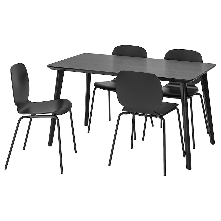 

Стіл і 4 стільці IKEA LISABO / SVENBERTIL 140 х 78 см чорний (492.521.81)