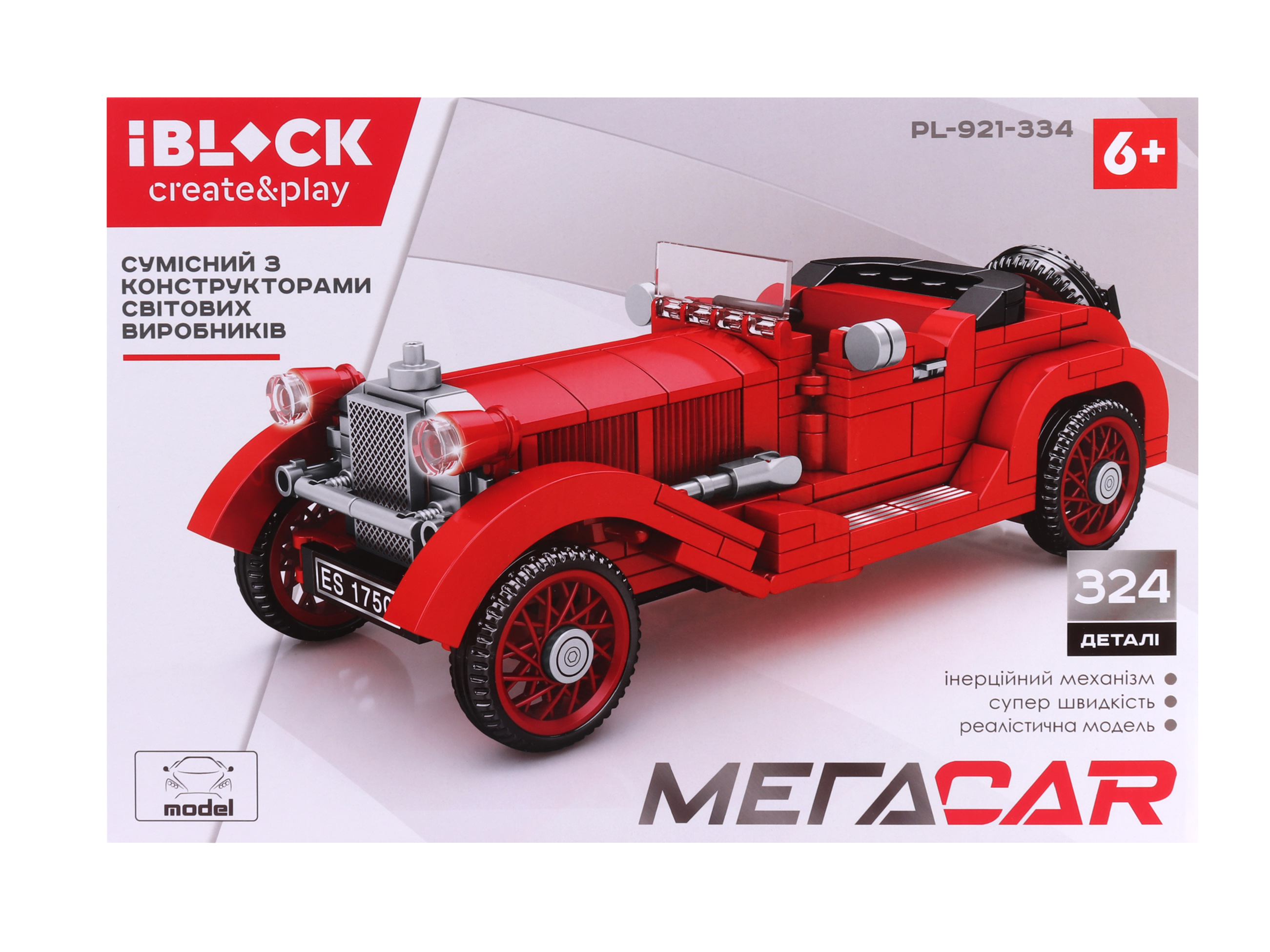 

Конструктор IBLOCK МЕГАCAR, 324дет 38*26*7см PL-921-334