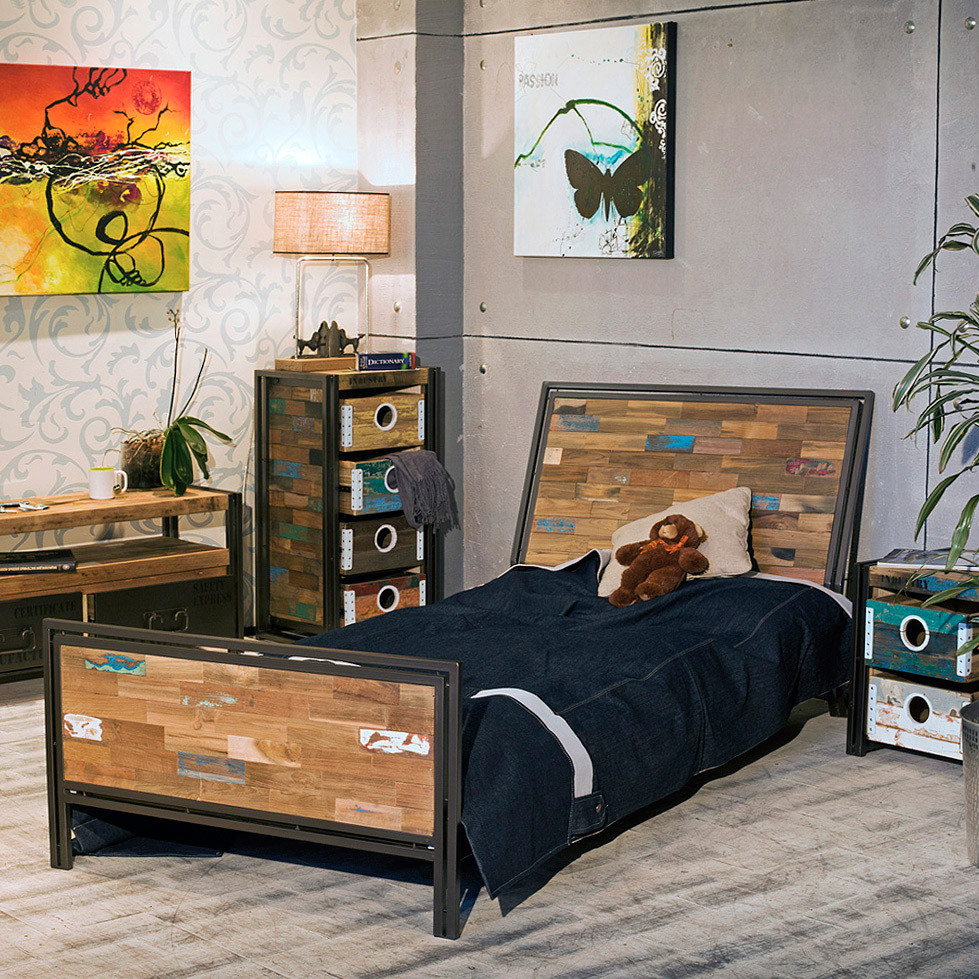 

Кровать подростковая Dreamwood Sebb, массив ясень, металл