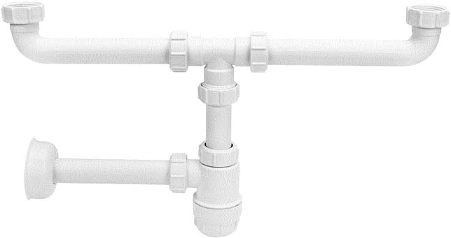 

Сифон пластиковый для 2-х раковин McALPINE колбовый без слива 1 1/4x32 (5036484065025)