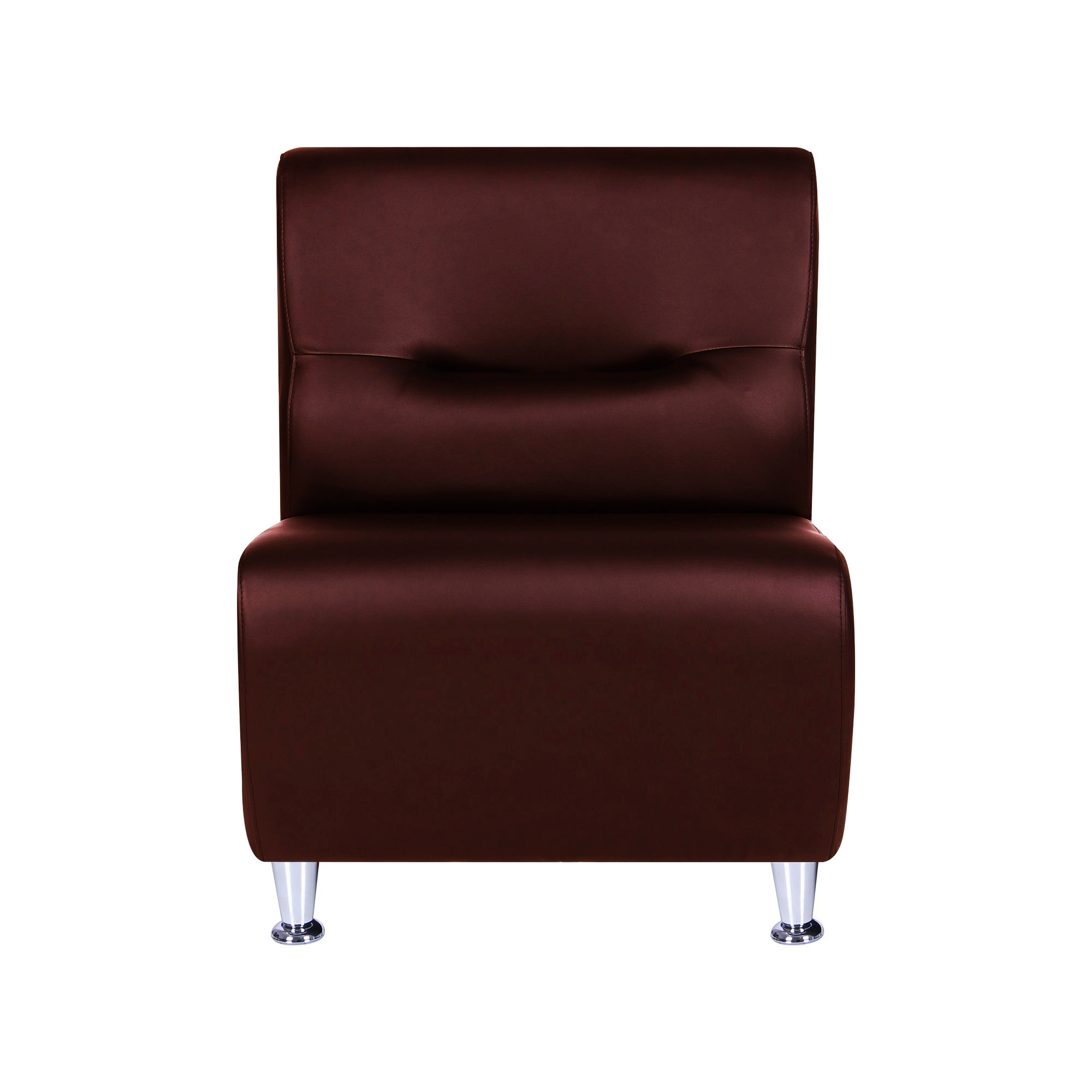 

Диван одноместный модуль в гостиную, в офис Комби кожзаменитель Мадрас фирензе коричневый с бордовым AMF