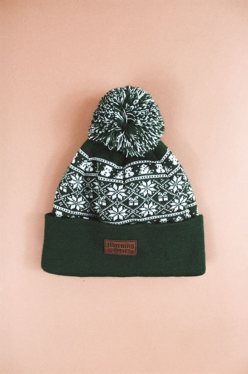 

Шапка Morning Star Snowman Green  Темно-зелена з білим MS10324, Шапка Morning Star Snowman Green One Size Темно-зелена з білим MS10324