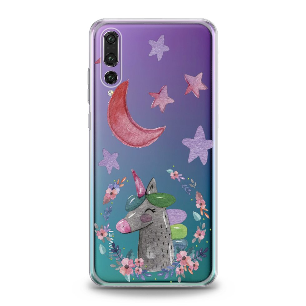 Чехол силиконовый для Huawei (Милый единорог) Mate 20 Lite хуавей мейт ...
