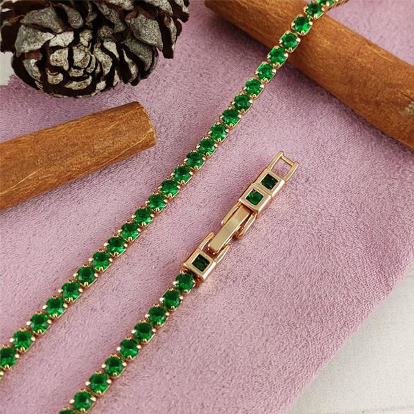 

Браслет Xuping 16,5/18,5 см Зеленый медицинское золото позолота 18К А/В 4-0171