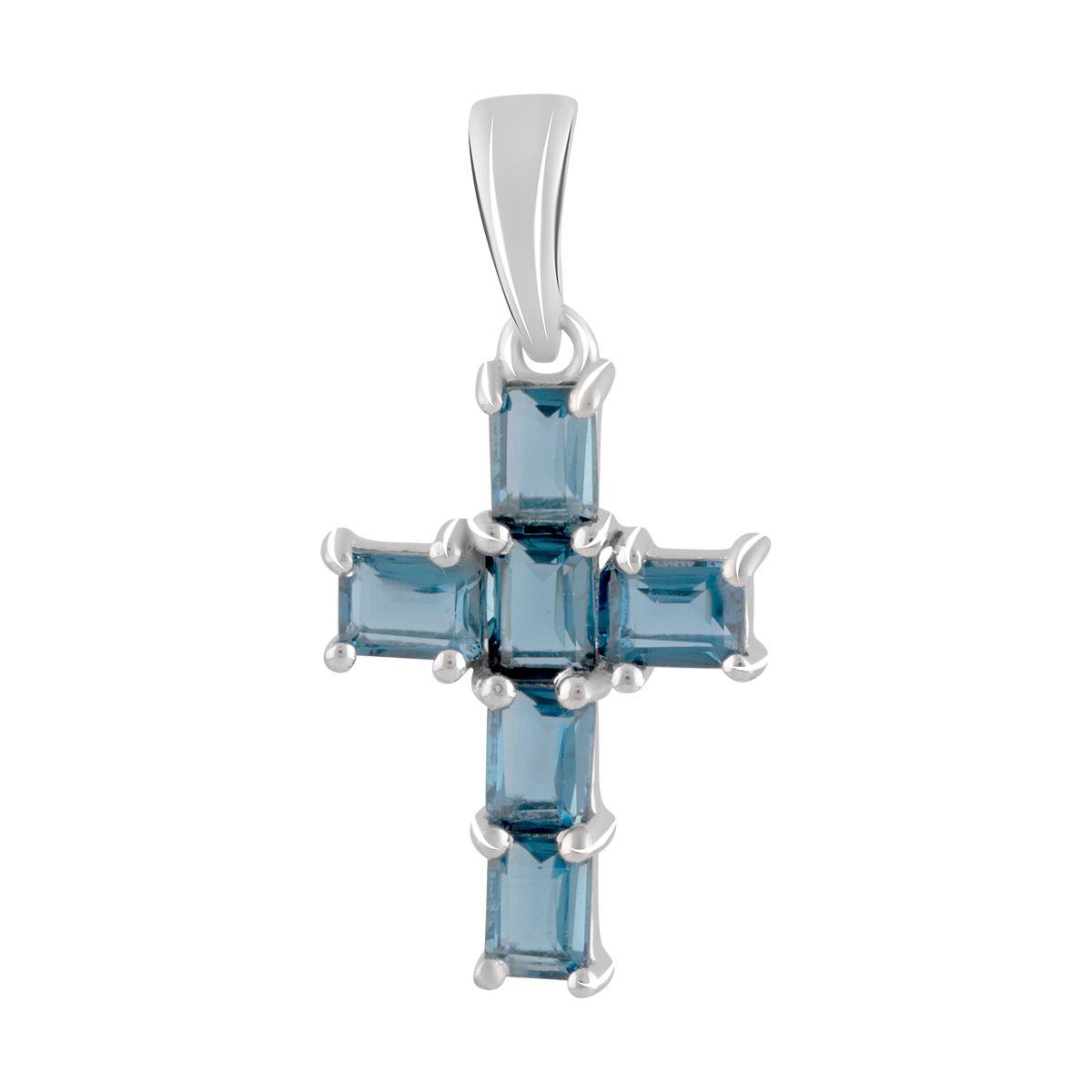 

Серебряный крестик SilverAlex с топазом Лондон Блю 0.45ct