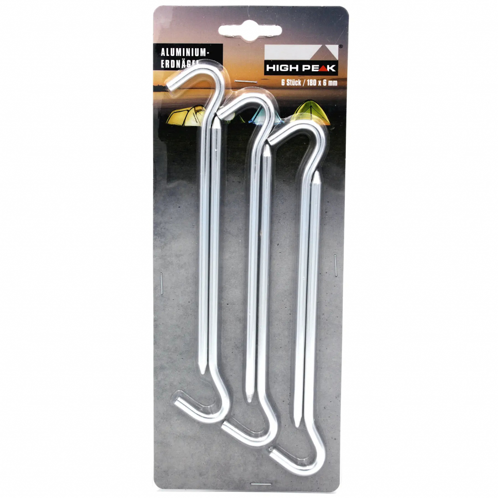 

Комплект колышков High Peak Alloy Pin Peg 18 см 6 шт Silver (928998)