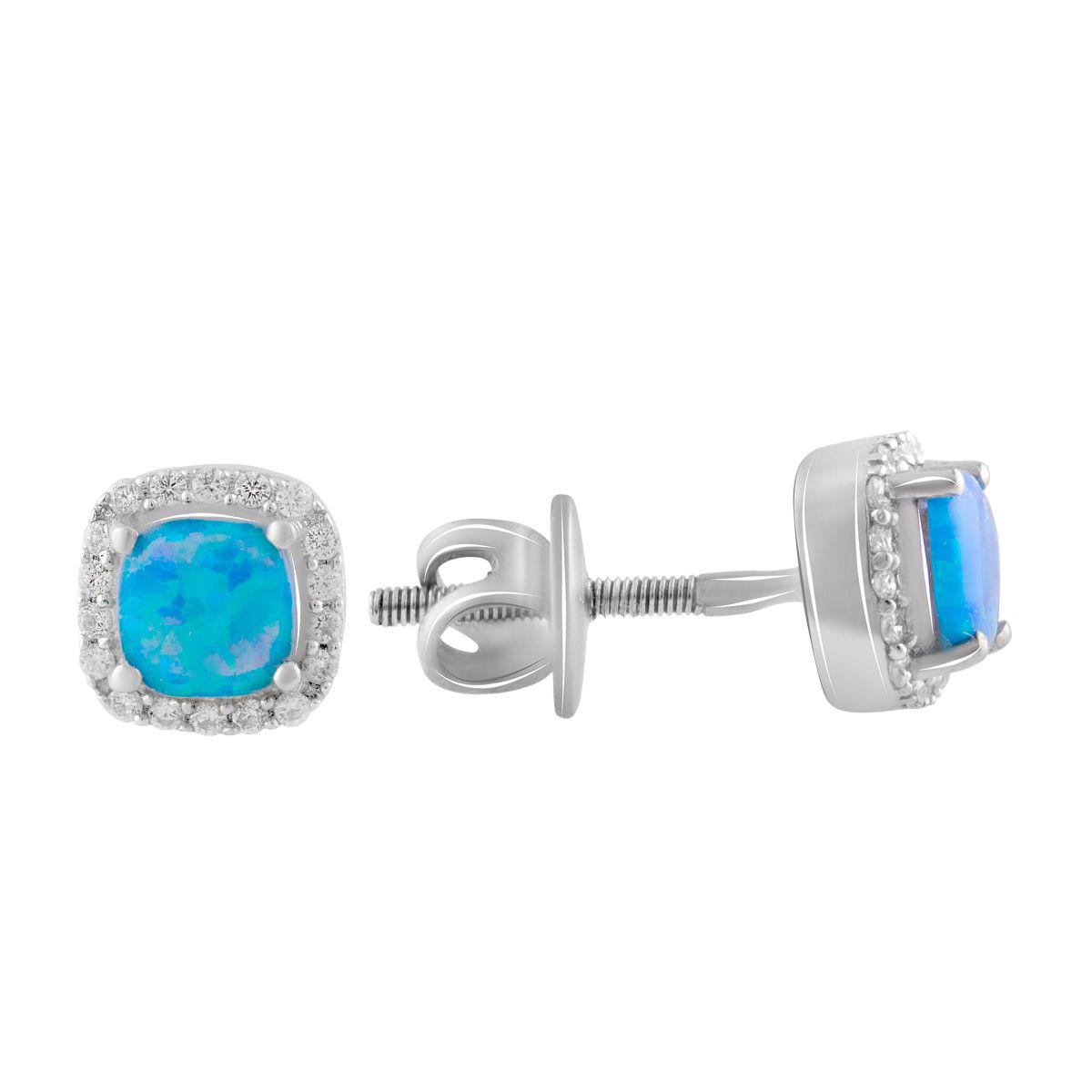 

Серебряные серьги SilverAlex с опалом 1.7ct, фианитами