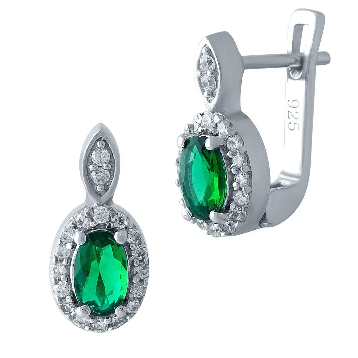 

Серебряные серьги SilverAlex с изумрудом nano 0.688ct