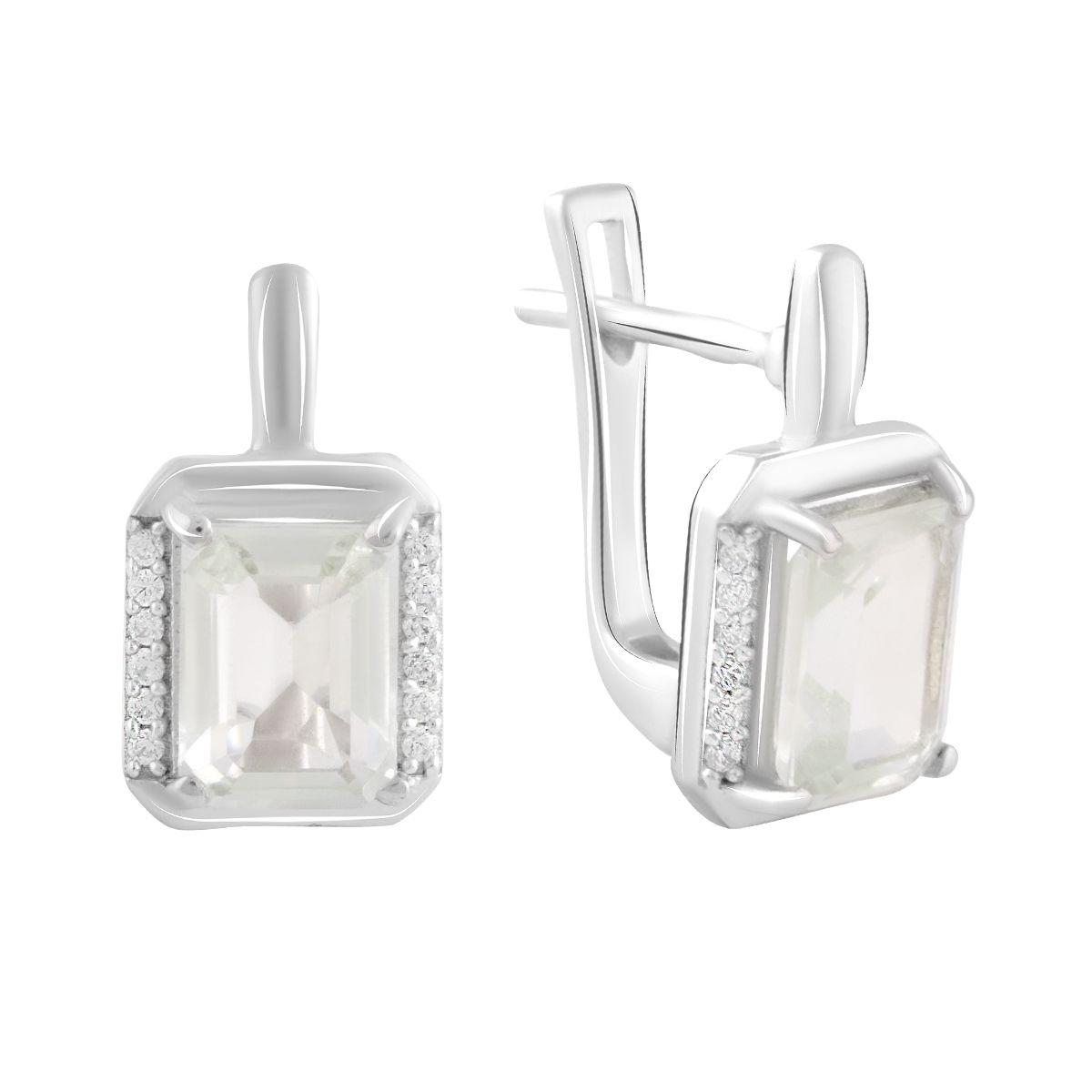 

Серебряные серьги SilverAlex с натуральным зеленим аметистом 2.875ct